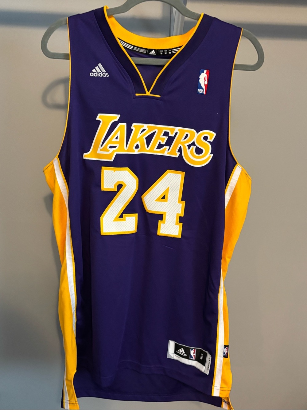 adidas Los Angeles Lakers Purple and Gold #24 Basketball Jersey